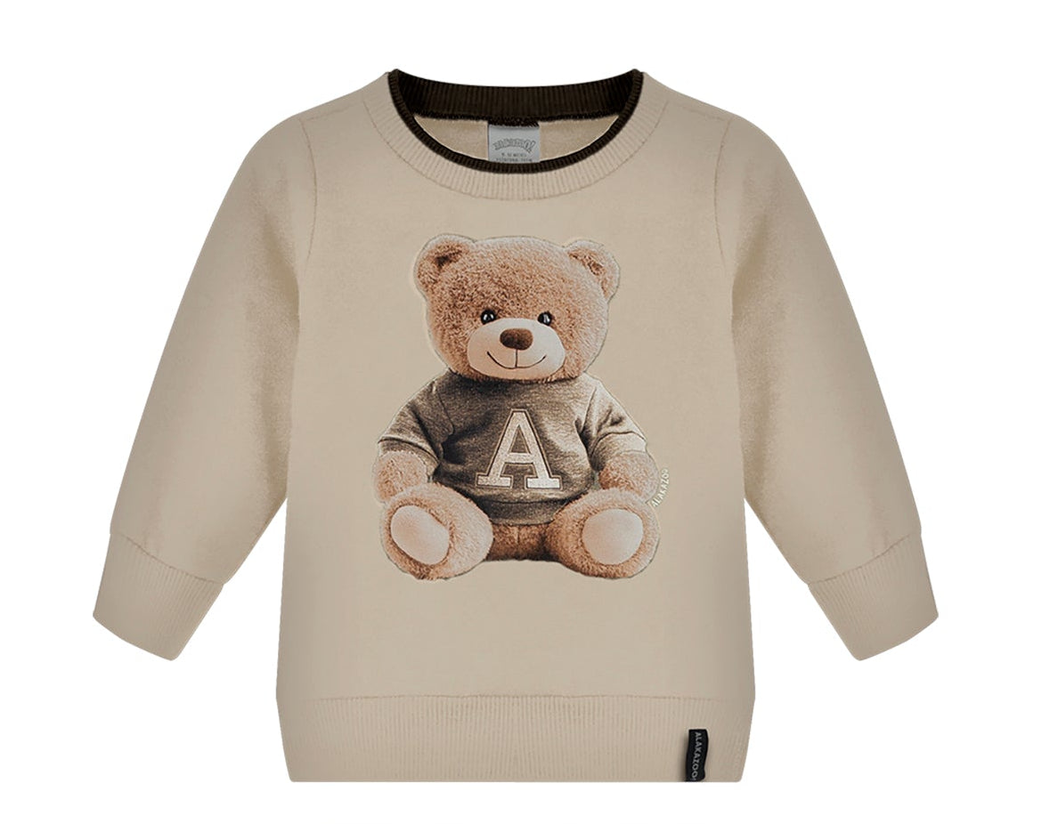 Conjunto Infantil Alakazoo em Moletom Felpado com Estampa de Urso