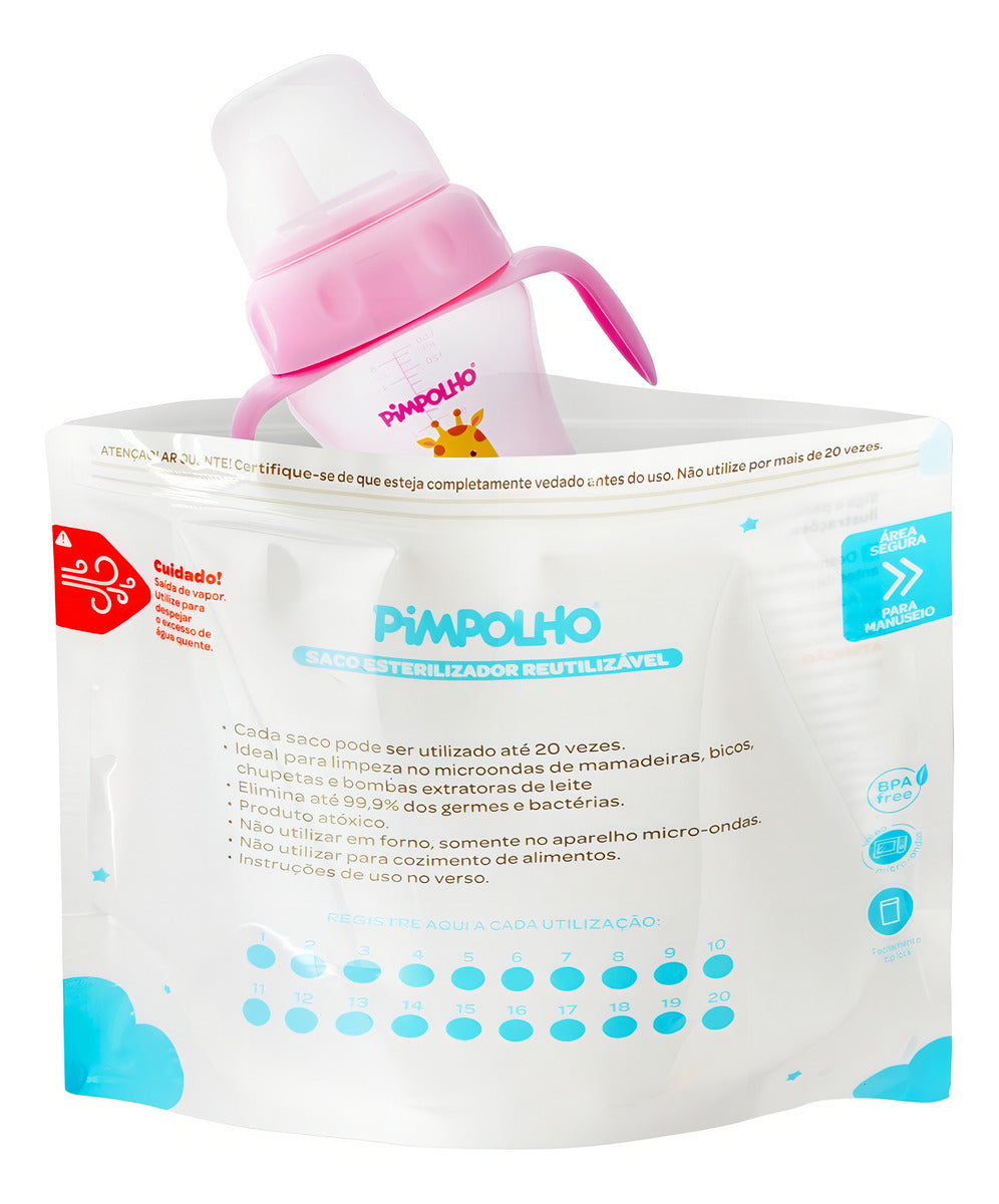 Saco Esterilizador Reutilizável Pimpolho Para Mamadeiras