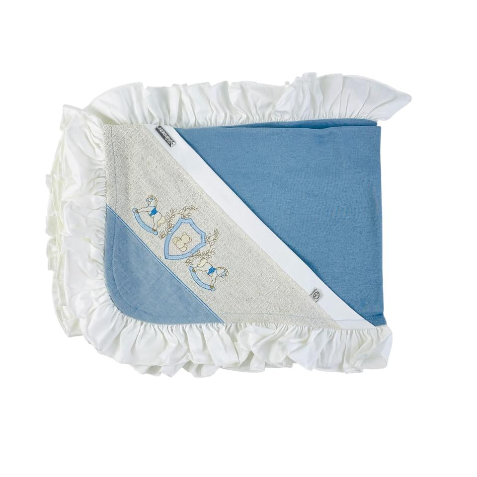 Saída de Maternidade Masculina Pipoquinhas Baby Escudo Cavalo 4 Peças