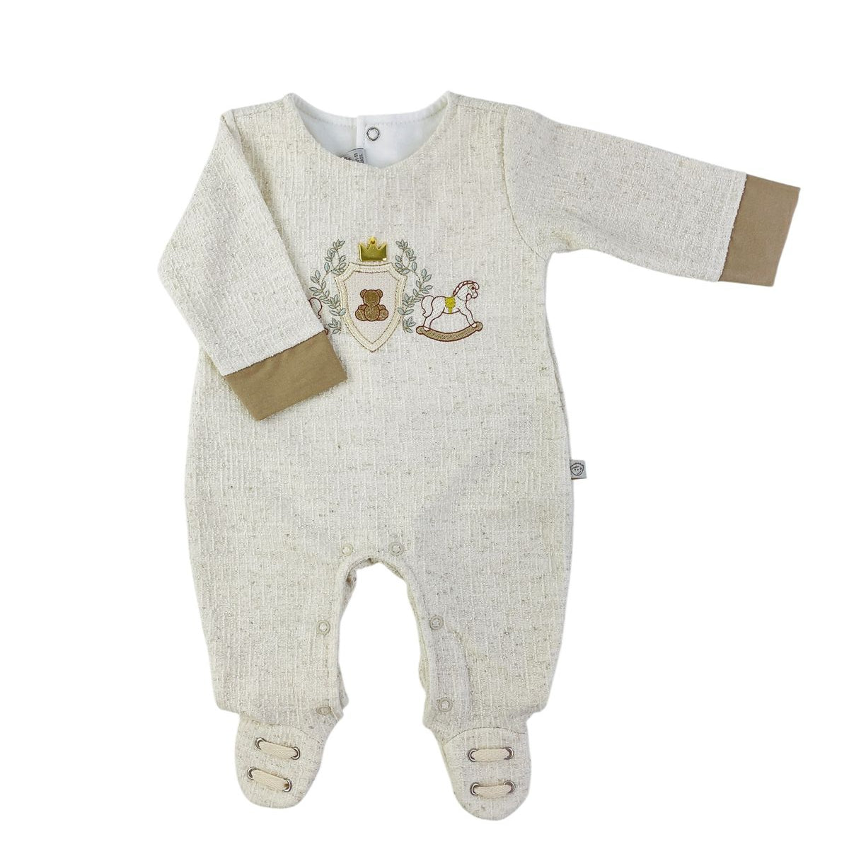 Saída de Maternidade Masculina Pipoquinhas Baby Escudo Cavalo 4 Peças