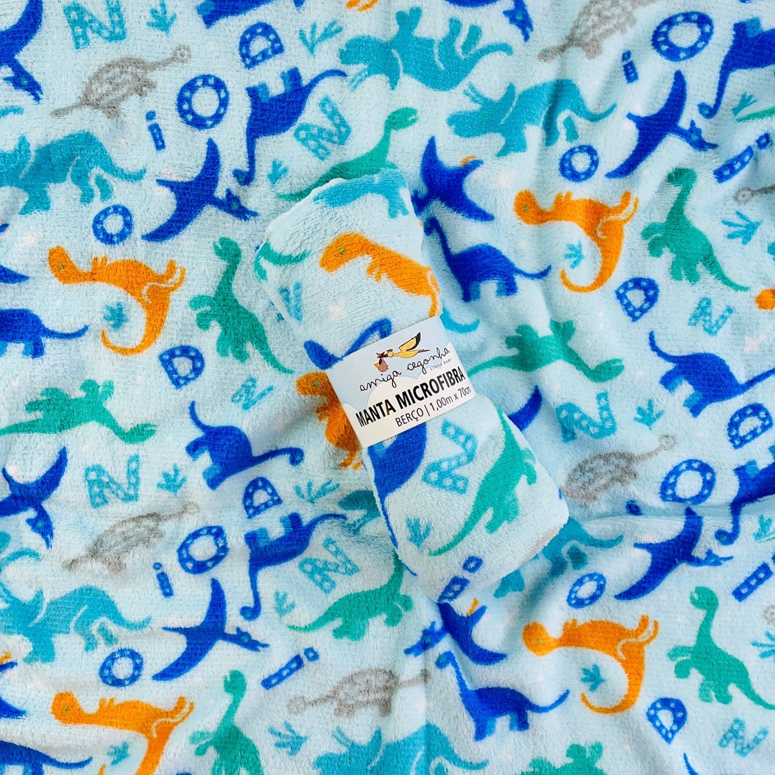 Manta Amiga Cegonha Estampada em Microfibra 100x70cm