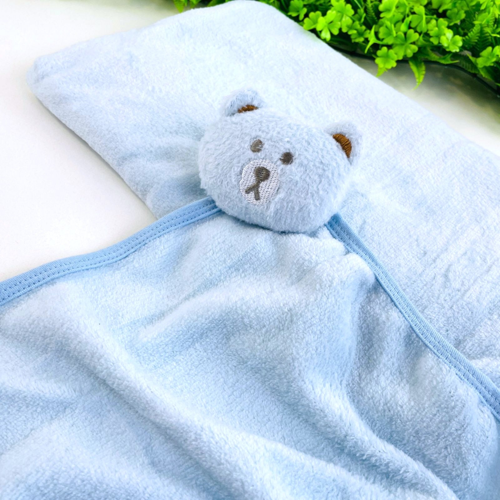 Cobertor Infantil Liso com Naninha Djiele Ursinho Microfibra Plush
