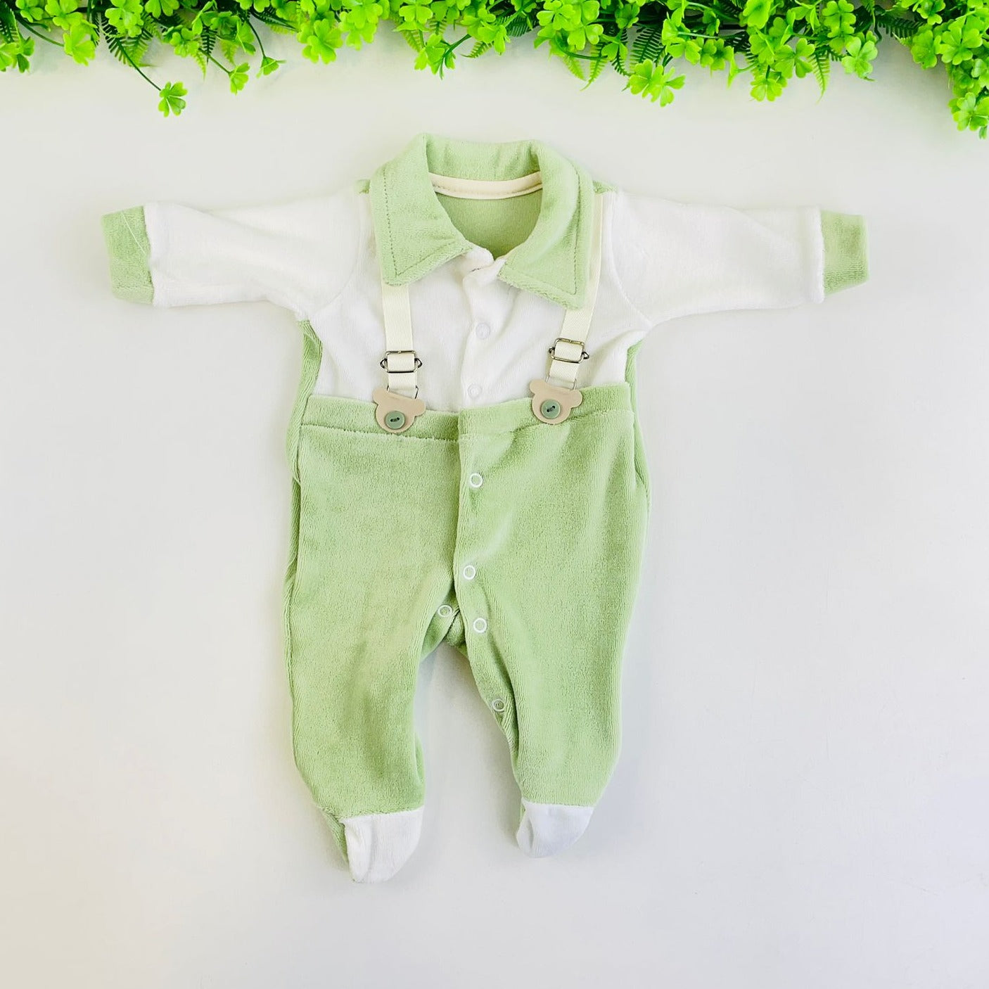 Macacão Bebê Masculino Djiele Suspensório com Touca Plush Inverno