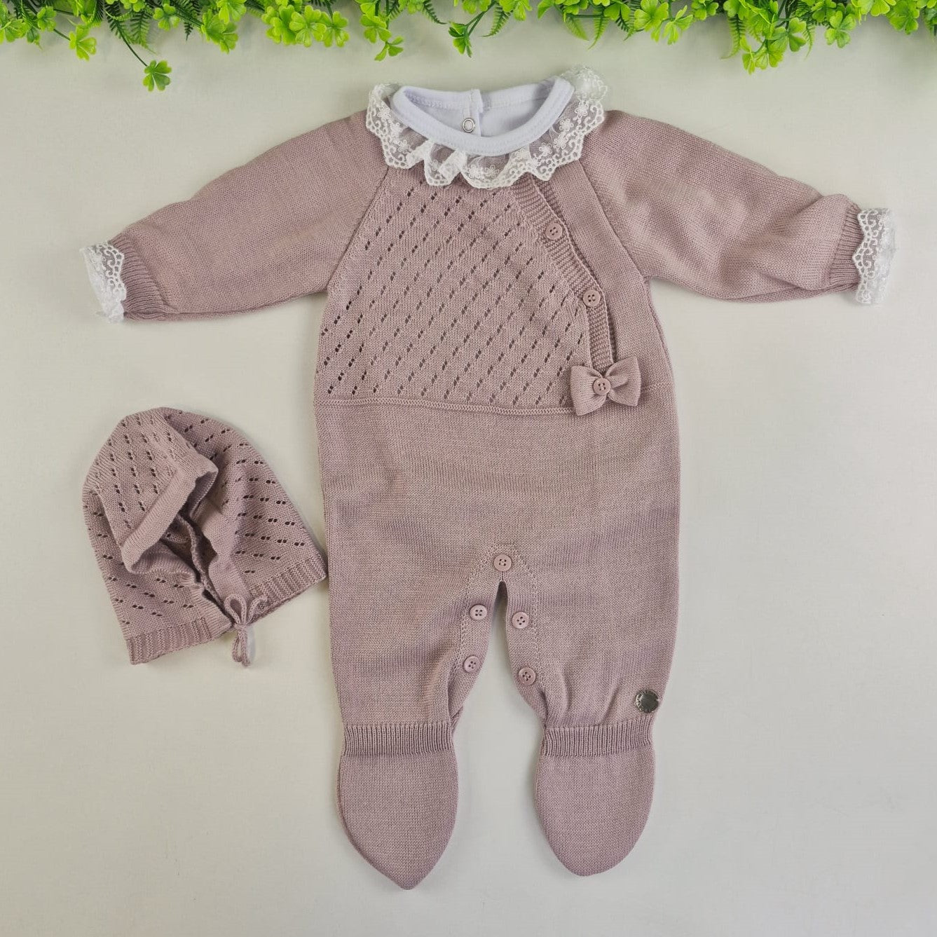 Saída de Maternidade Tamine Baby Alice Maria 4 Pçs - Romantismo e Delicadeza em Tricot de Luxo