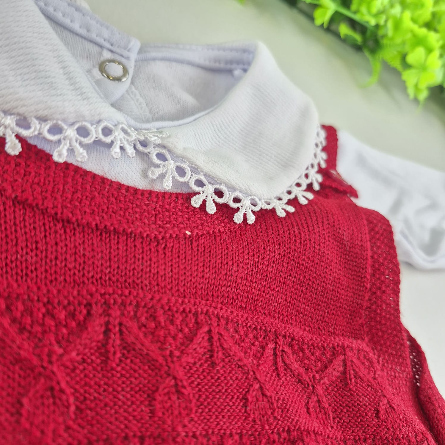 Saída de Maternidade Tamine Baby Camile 4 Pçs - Romantismo Clássico e Realeza em Tricot de Luxo