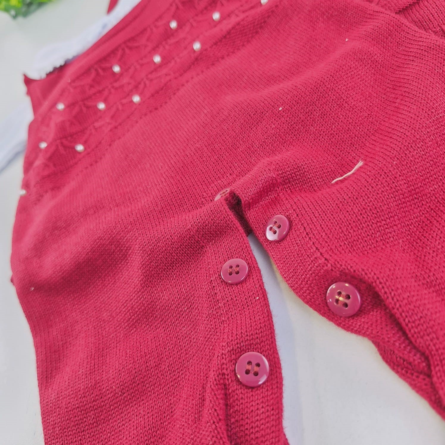 Saída de Maternidade Tamine Baby Naty 3 Pçs - Delicadeza Clássica e Brilho de Pérolas em Tricot Premium
