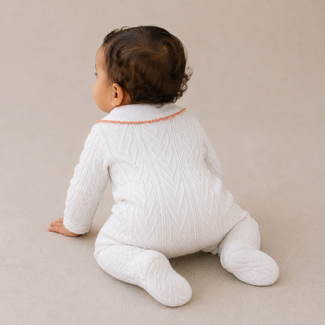 Macacão Infantil Feminino Longo Tricot Curioso Floral Maternidade