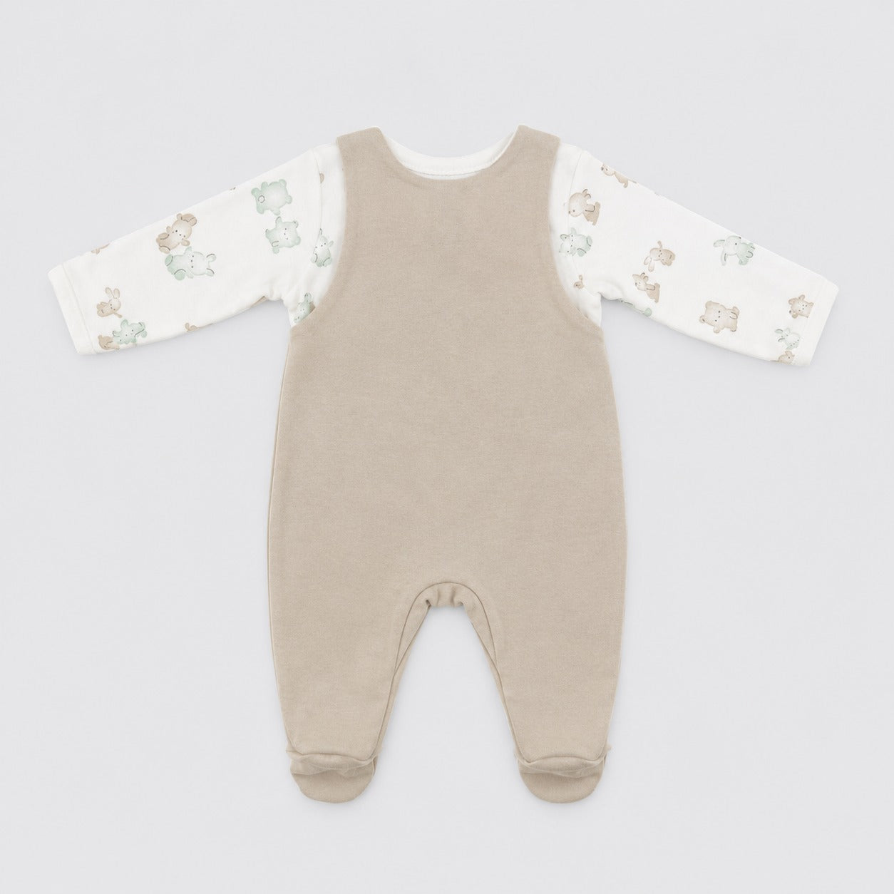 Conjunto Infantil Masculino Jardineira e Body Gira Gigi Coelho