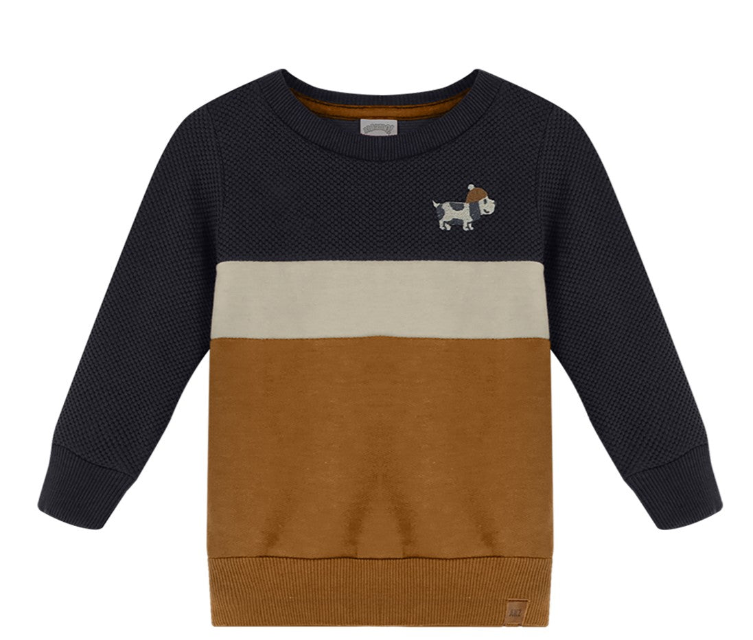 Conjunto Infantil Masculino Alakazoo Cachorrinho Manga Longa em Malha Soft e Moletom