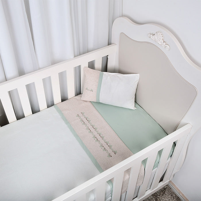 Jogo de Berço Americano Loupiot Nature Bordado 3 Peças