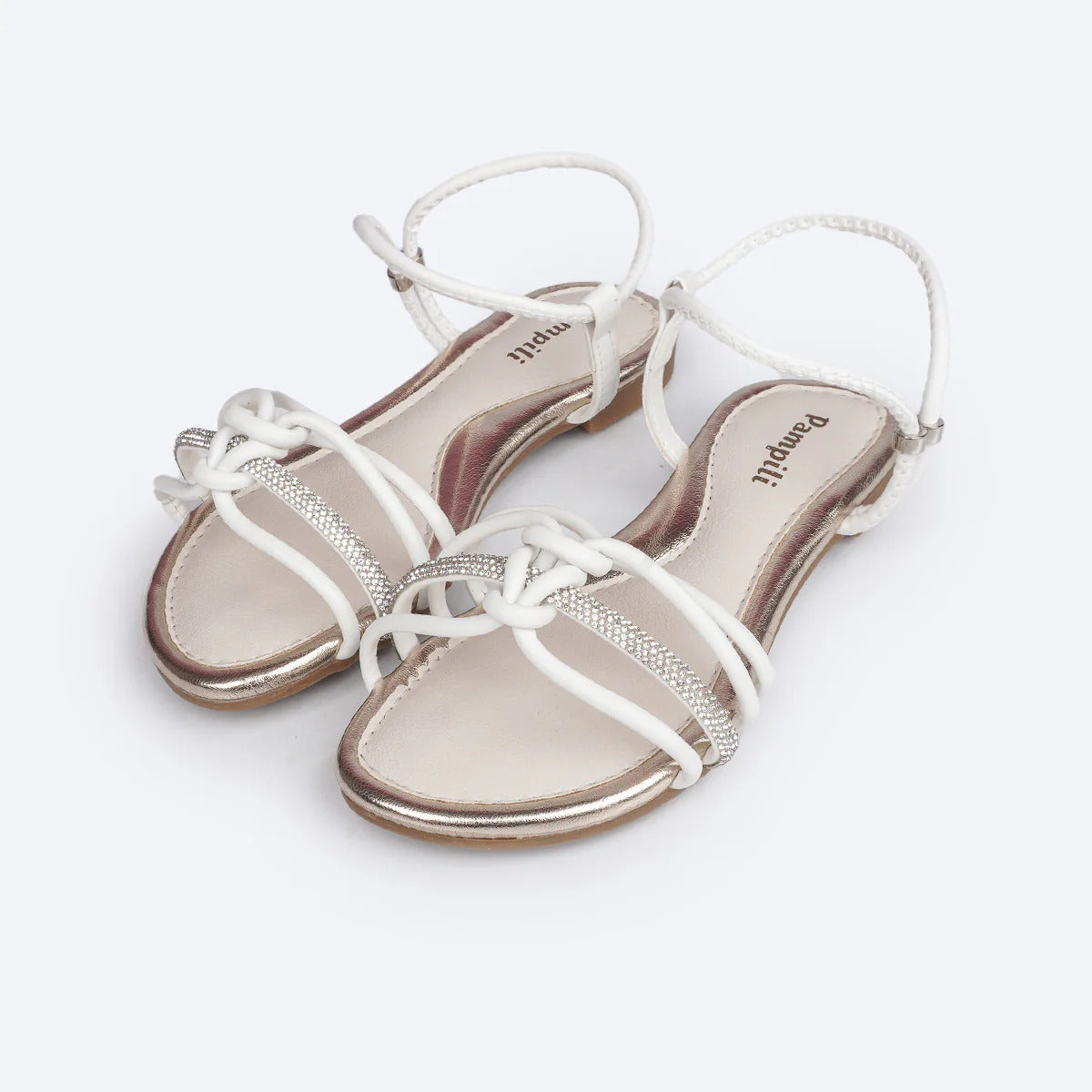 Sandália Infantil Feminina Pampili Iris Tiras Nó Strass