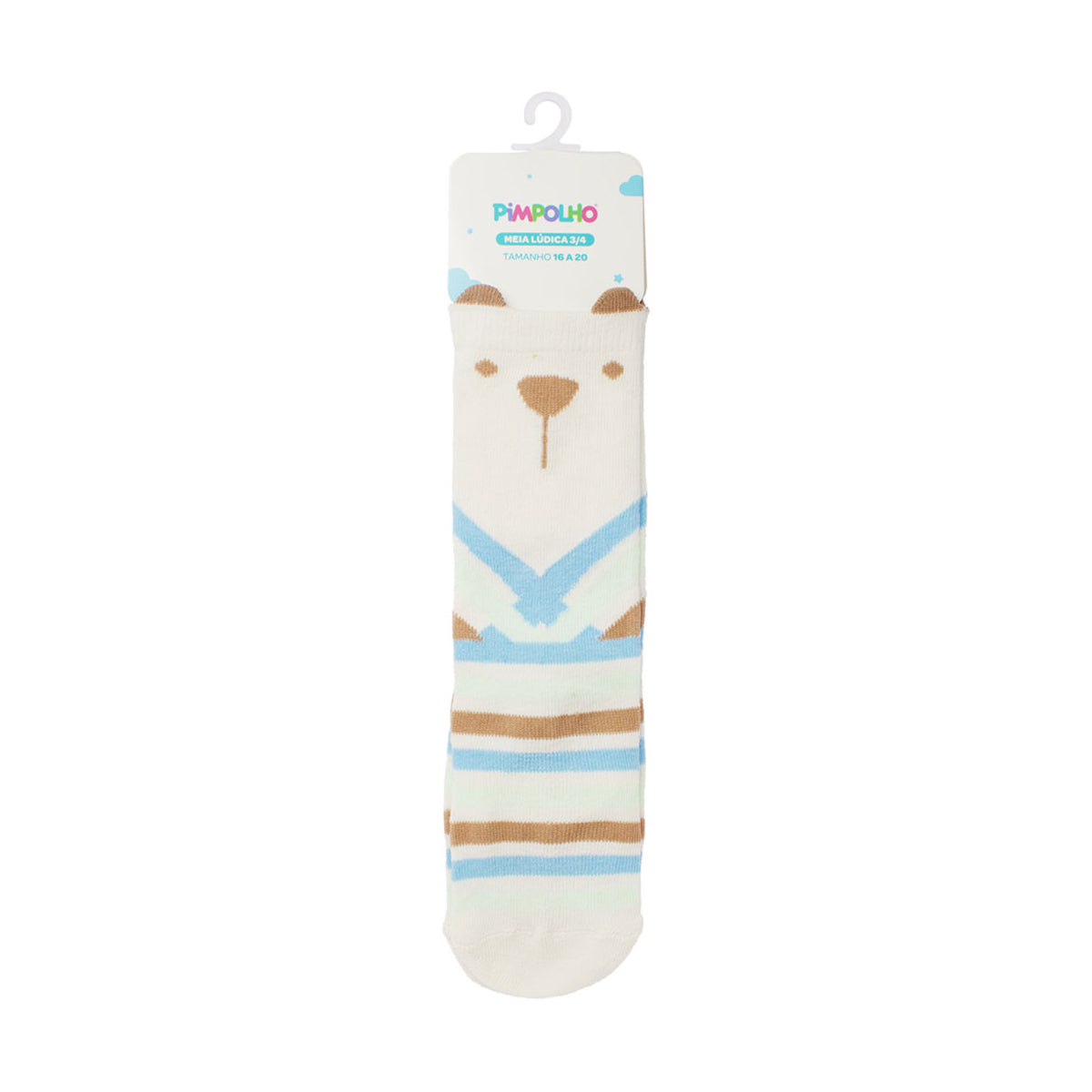 Meia Infantil Masculina Pimpolho Cano Longo 3/4 Divertida
