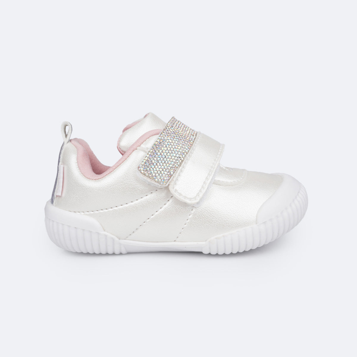 Tênis Infantil Feminino Pampili Yuyu Manta de Strass com Velcro