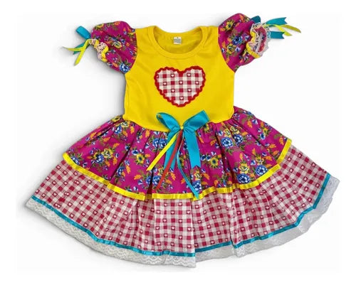Vestido Caipira Xadrez para Festa Junina