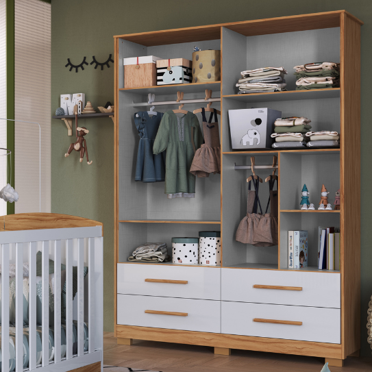 Guarda-Roupa Peroba Charlô 4 Portas Lisa – 100% MDF