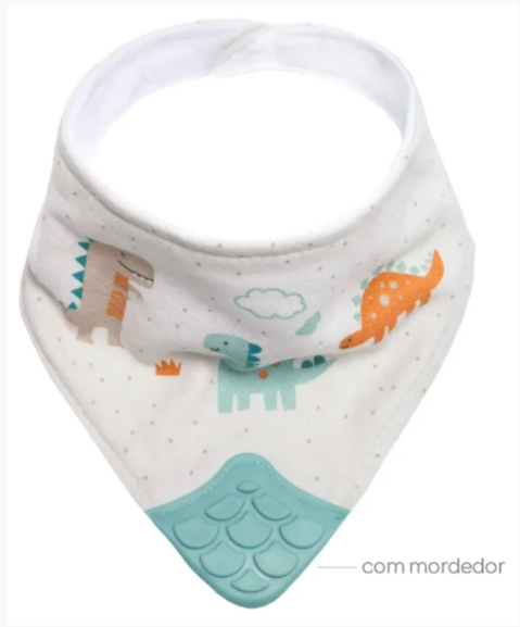 Bandana com Mordedor Bebê Buba Algodão Forro Antiumidade