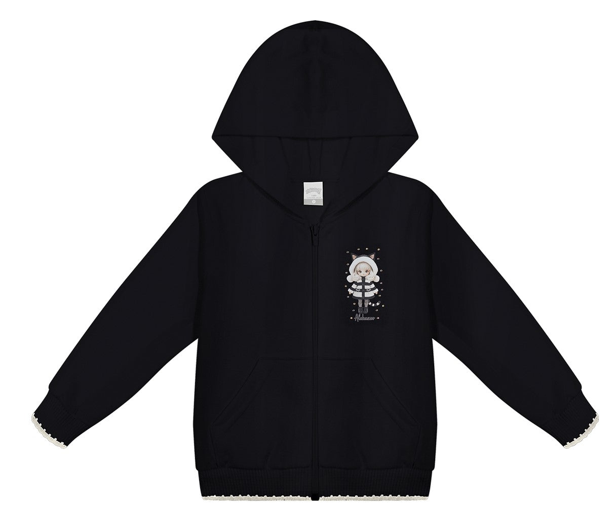 Conjunto Infantil Feminino Alakazoo com Jaqueta em Moletom e Legging em Malha Soft