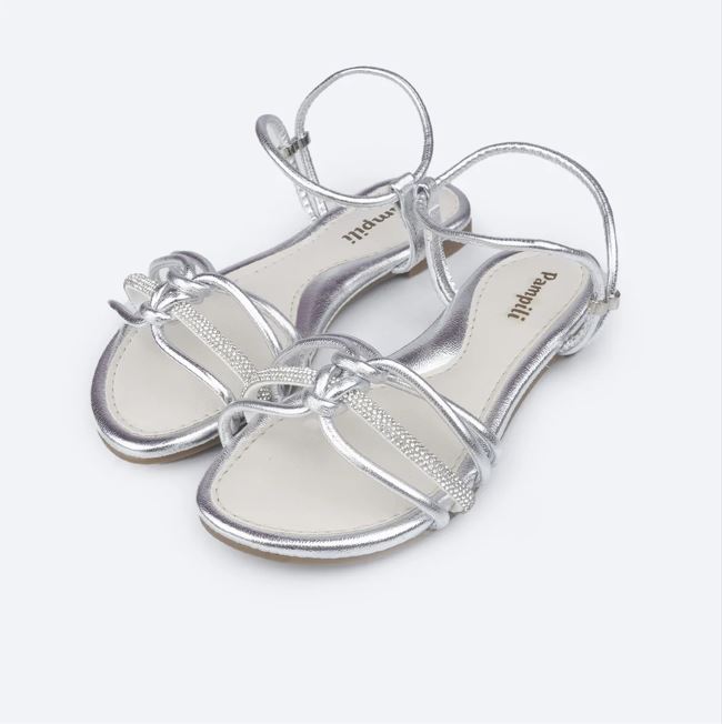 Sandália Infantil Feminina Pampili Iris Tiras Nó Strass