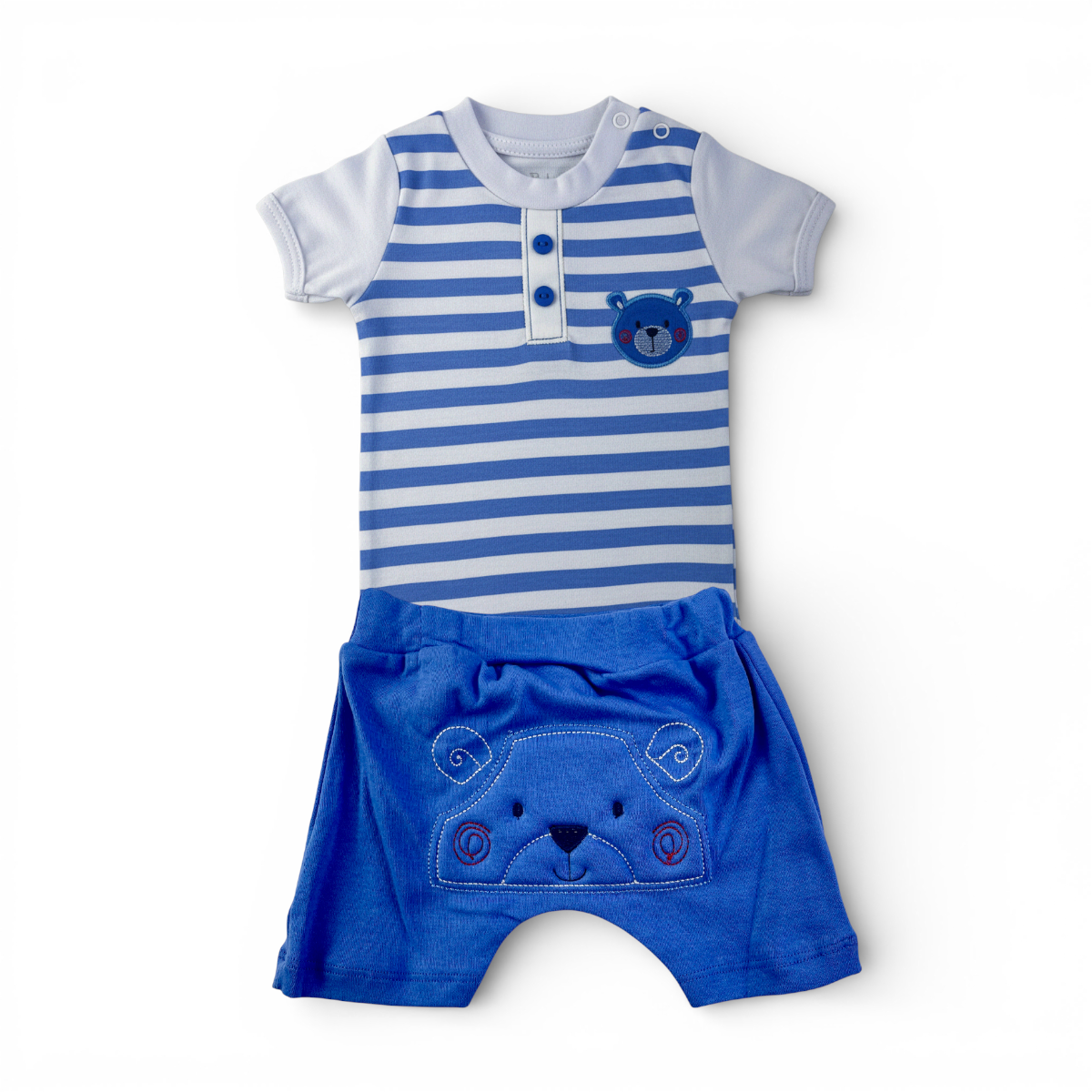 Conjunto Masculino Infantil Curioso Ursinho Listrado