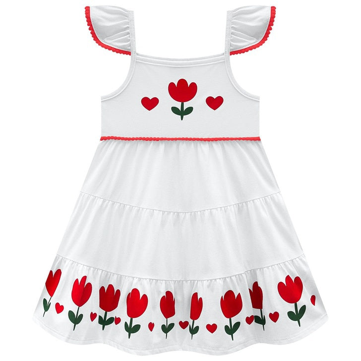 Vestido Infantil Kyly Tulipa e Corações