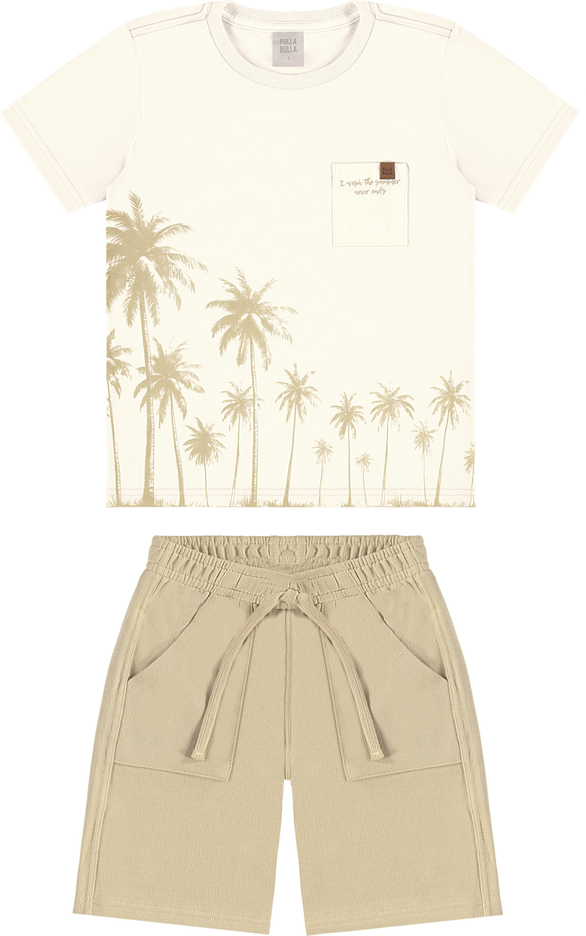 Conjunto Infantil Masculino Pulla Bulla Coqueiros The Summer – Conforto e Estilo para Dias Quentes