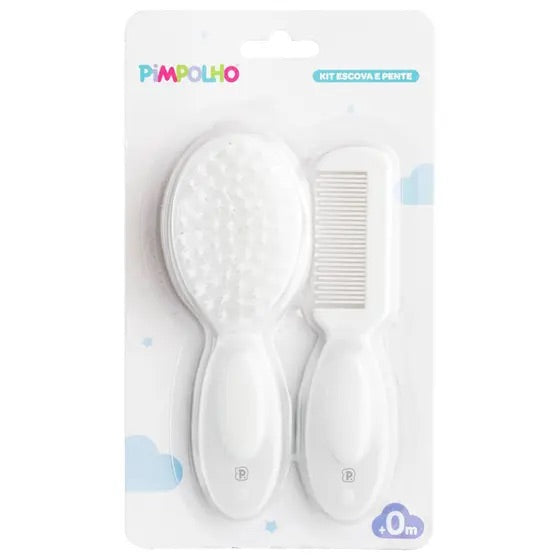 Kit Pente e Escova Pimpolho Bebê Macio 2 Peças