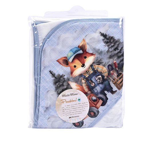 Toalha Fralda de Bebê com Capuz Estampado Muito Mimo 100% Algodão