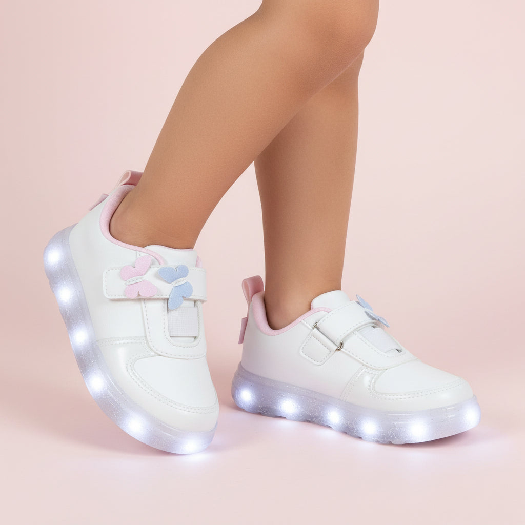 Tênis Sneaker Luz Borboletas Led
