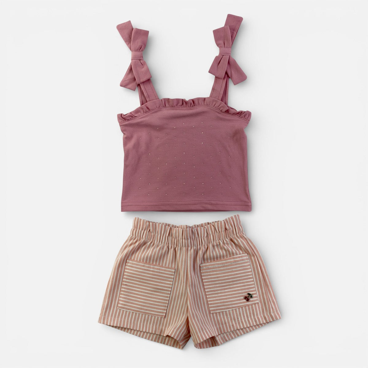 Conjunto Feminino Infantil Brincar e Arte Camomila Listrado