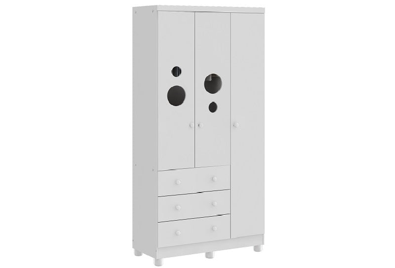 Guarda Roupa Bolinha New 3 Porta Peroba