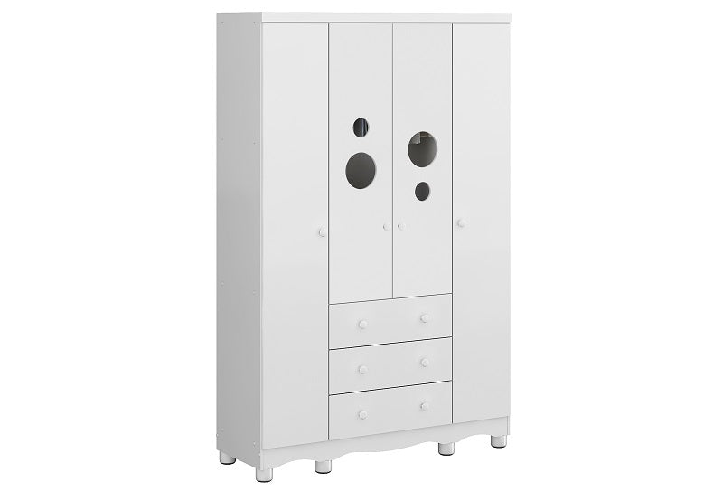 Guarda Roupa Bolinha New 4 Porta Peroba