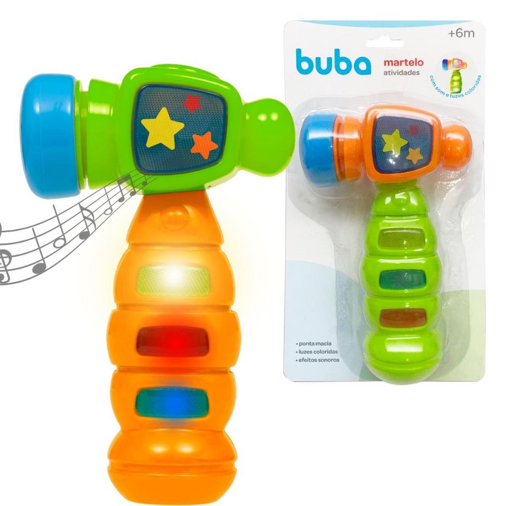 Martelo de Atividades Infantil Buba com Som e Luz 6 Meses+