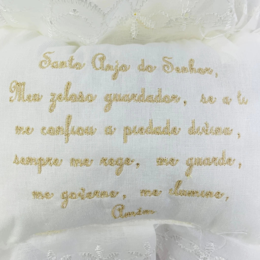 Travesseiro Loupiot Nature Formas Santo Anjo Com Oração Bordada