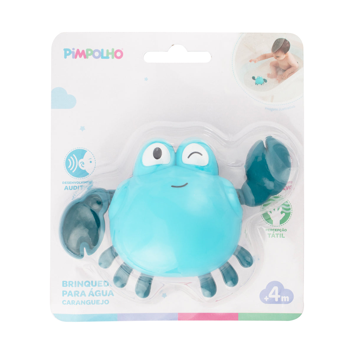 Brinquedo Bebê Pimpolho Banho Caranguejo Dar Corda Interativo