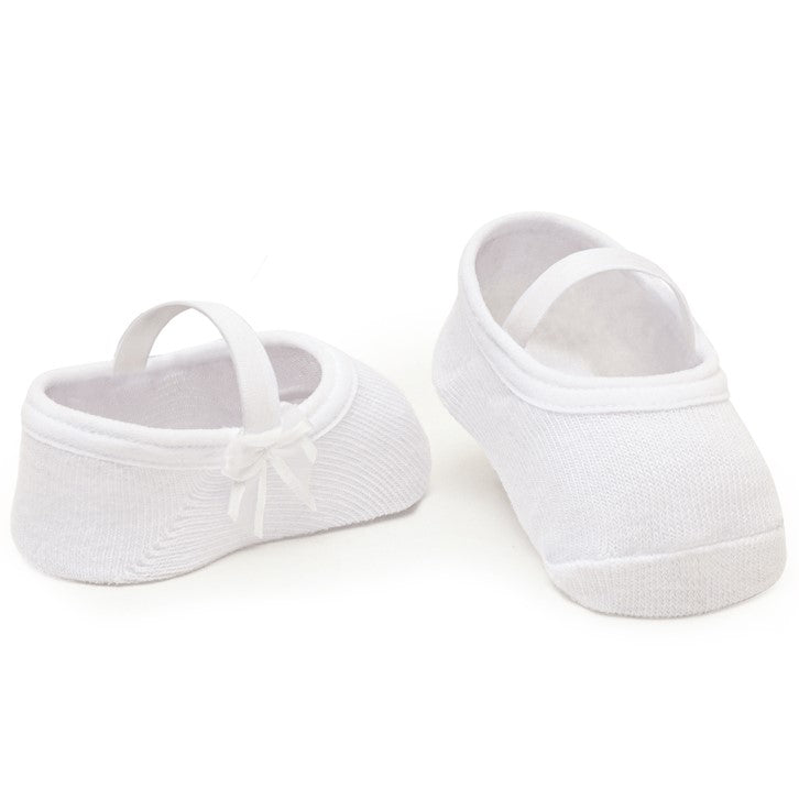 Meia Sapatilha Puket Bebê Branca Festa Confortável com Laço