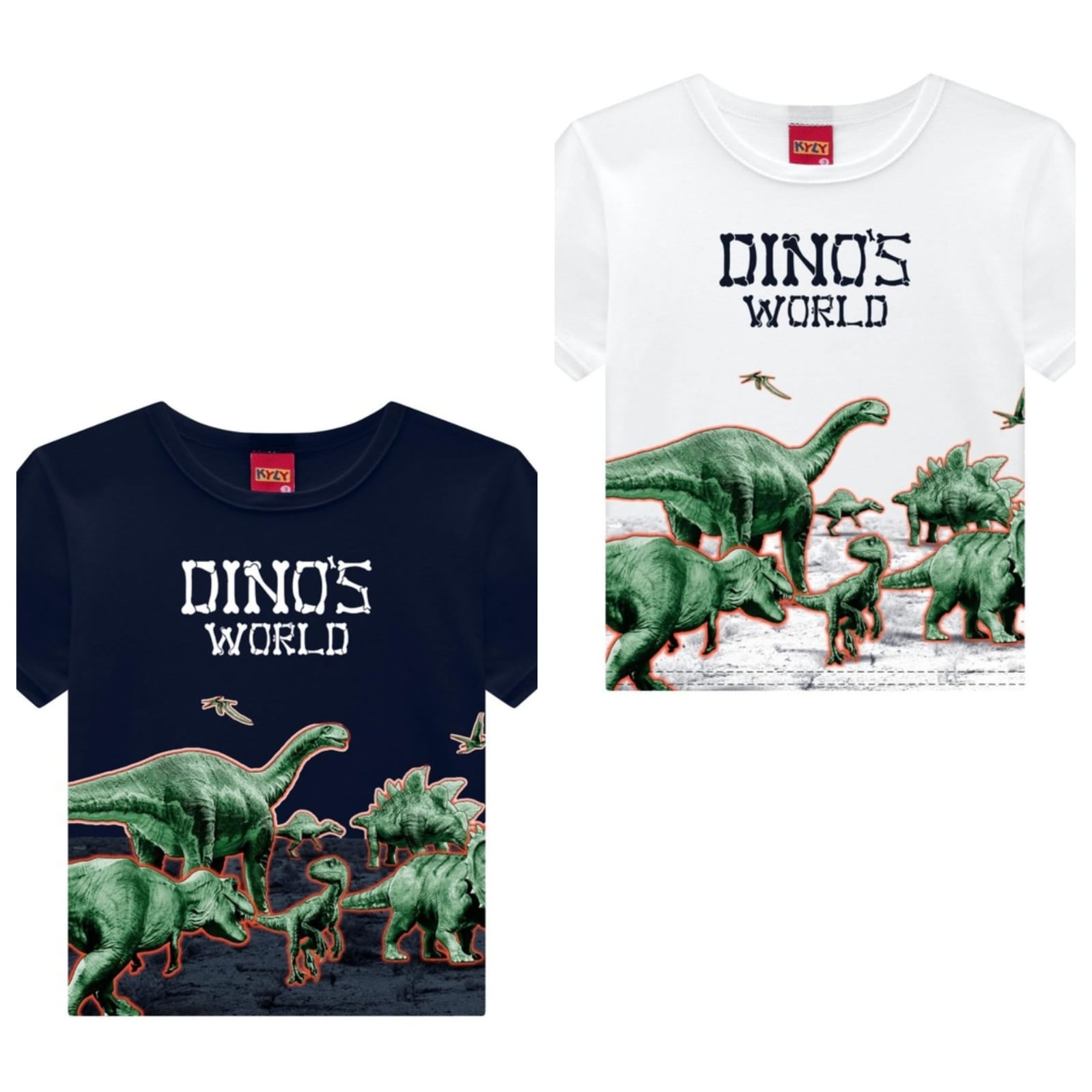 Camiseta Infantil Masculina Kyly Dinos World