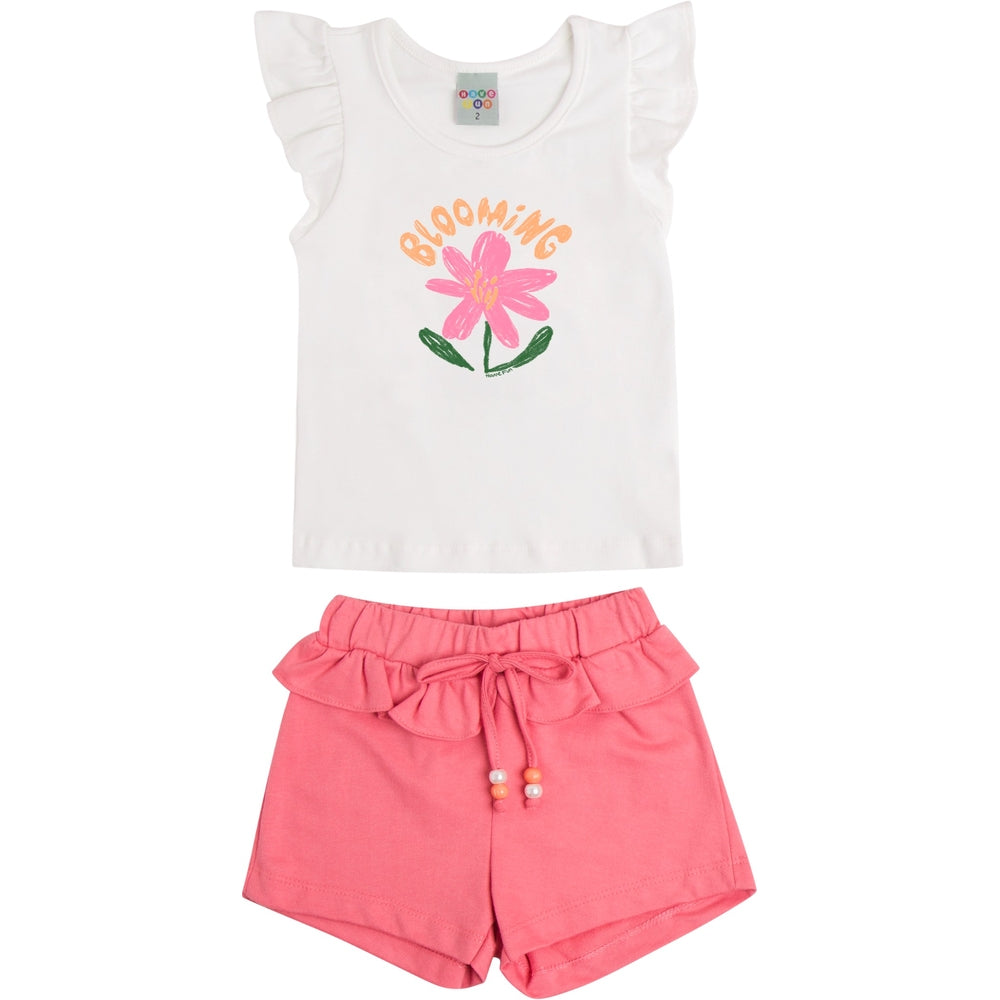 Conjunto Infantil Feminino Have Fun Blooming Cotton e Moletim