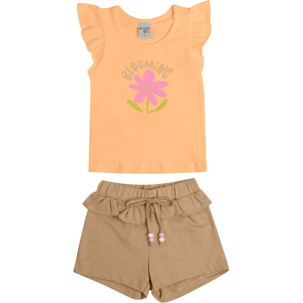 Conjunto Infantil Feminino Have Fun Blooming Cotton e Moletim