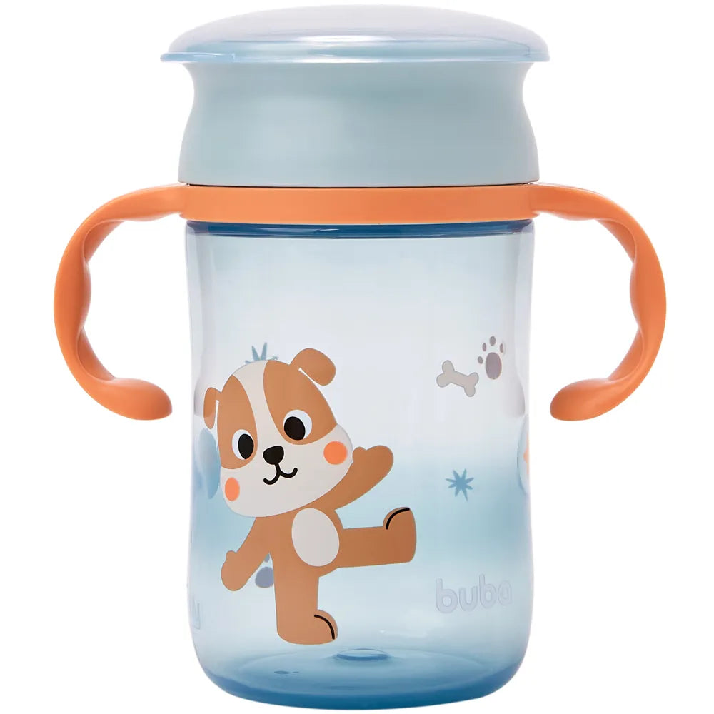 Copo de Treinamento 360 Buba Zoo 300 ml Antivazamento com Alça +12 Meses