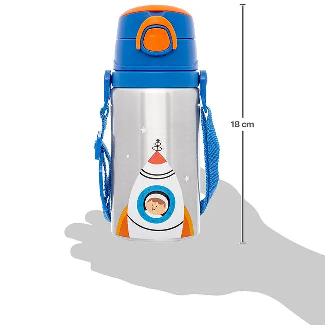 Garrafa Térmica Infantil Inox com Canudo e Alça