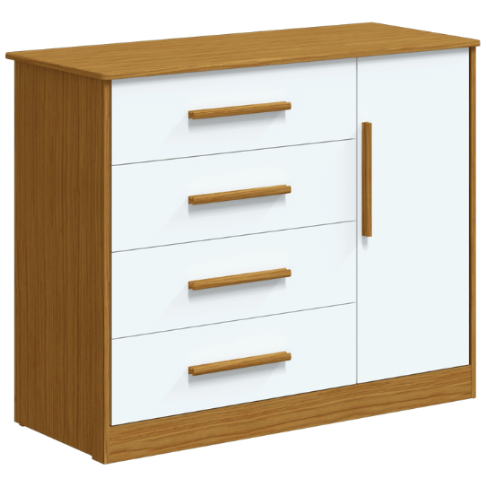 Cômoda Charlô Peroba Lisa 1 Porta – 100% MDF