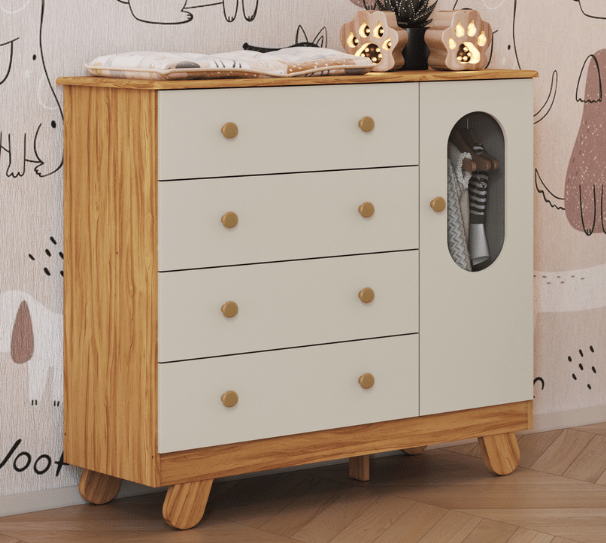 Cômoda Pingo Peroba com Janela 1 Porta