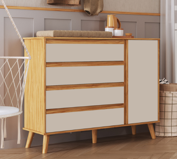 Cômoda Theo Peroba Lisa 1 Porta