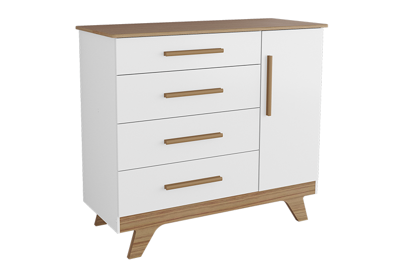 Comoda Retro Peroba 1 Porta Lisa