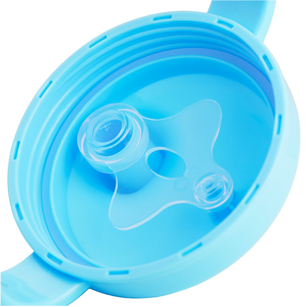 Copo De Treinamento Pimpolho Cachorro Bico Rigido Com alça E Tampa +6 M - 240 Ml - Azul