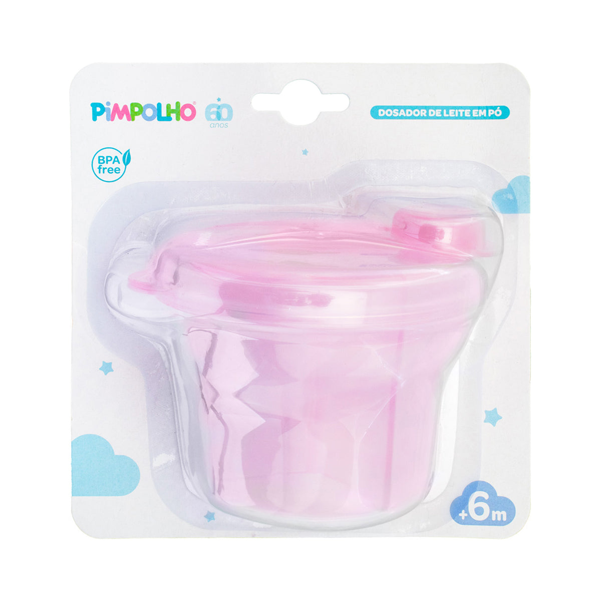 Dosador de Leite em Pó Pimpolho 240ml com 3 Compartimentos e Divisórias