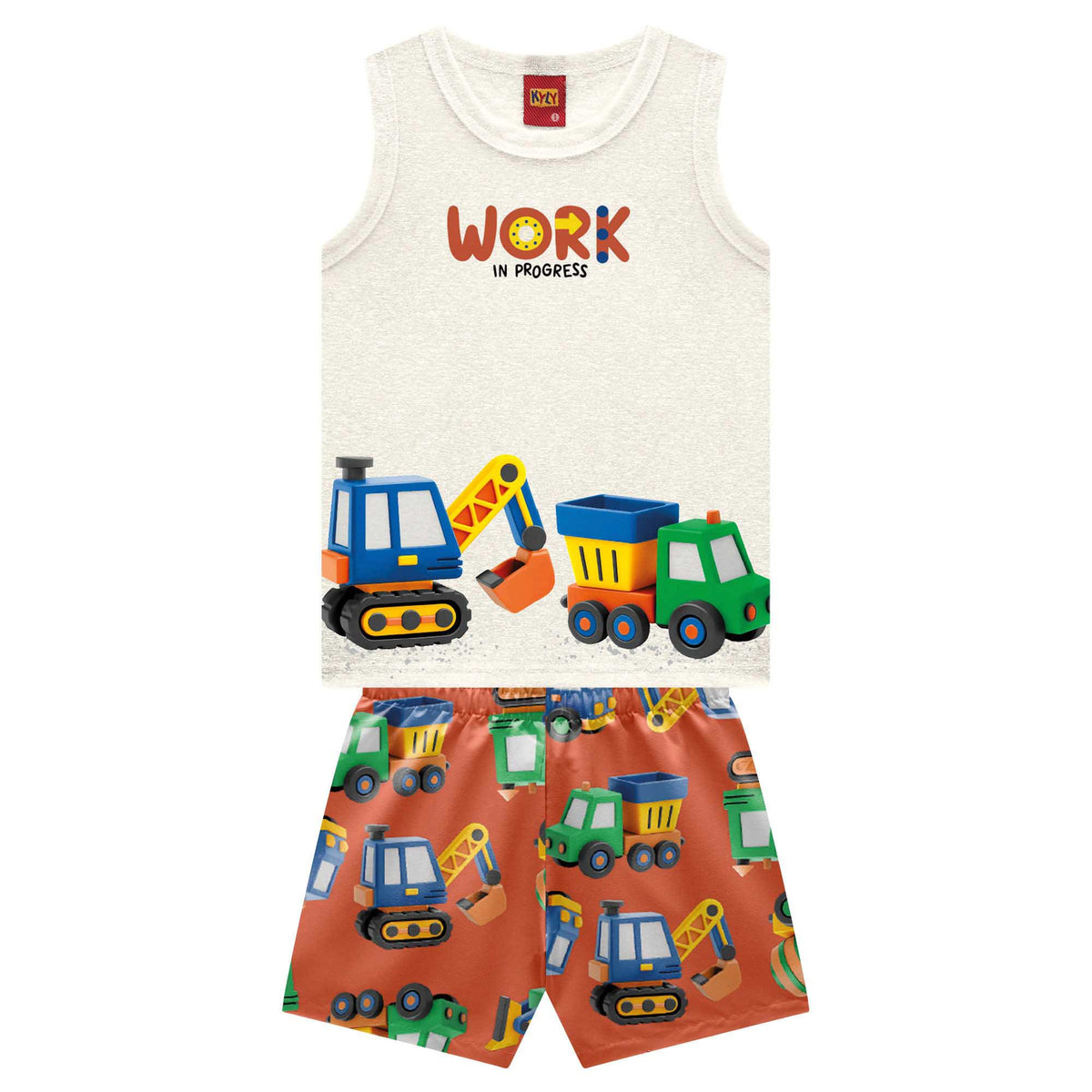 Conjunto Bebê Masculino Regata e Short Kyly Work In Progress