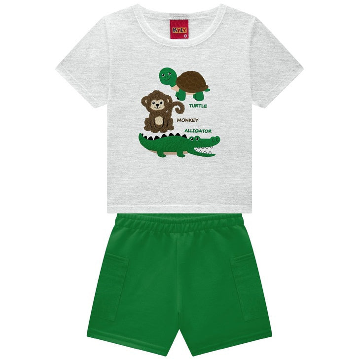 Conjunto Masculino Kyly Turtle Monkey Alligator