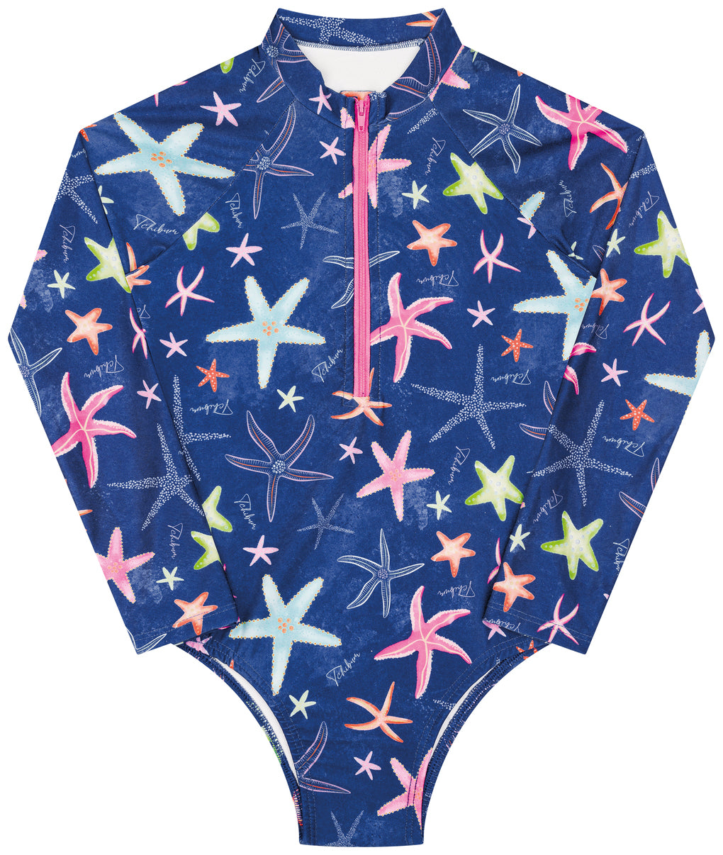 Maiô Infantil Feminino Estampado Kamylus Tchibum com Proteção UV50+