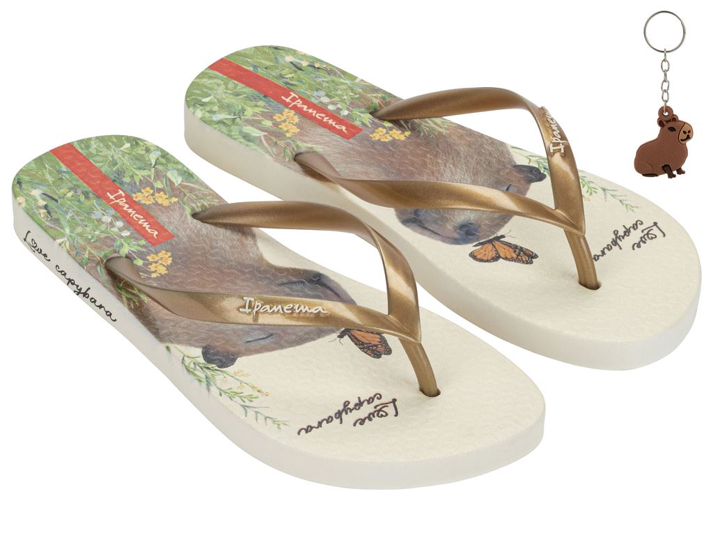 Chinelo Infantil Ipanema My Pets Capivara Conforto Chaveiro Tendência